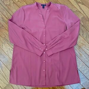 Eileen Fisher silk like dusty coral tunic.